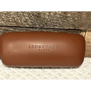 Longchamp Sunglasses Eyeglasses Case Only Clamshell Brown Camel Hardcase
